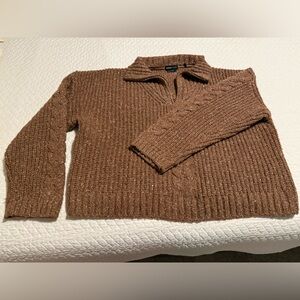 Prana V-Neck Sweater in Warm Brown